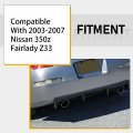 Rear Bumper Diffuser Lip Shark Fin Spoiler For 2003 To 2008 Nissan 350z Fairlady Z33 Black Pu Polyurethane Bl291