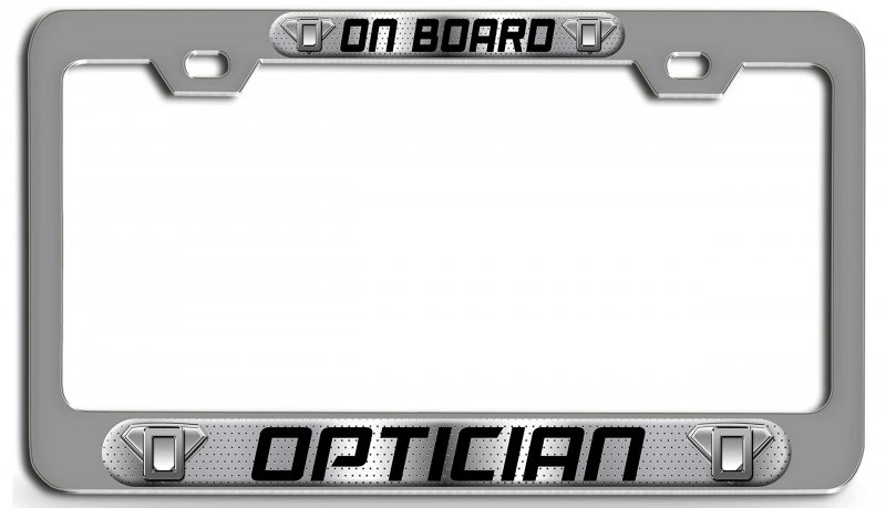 Optician On Board 3d Metal License Plate Frame Heavy Duty Universal Fit Tag Holder For Auto Suv And Truck 12 In X 6