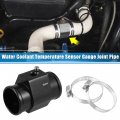 X Autohaux 1 Set 36mm Universal Aluminum Water Temp Temperature Joint Pipe Sensor Gauge Radiator Hose Adapter With Clamps