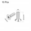 Uxcell M8x20mm Flat Head Machine Screws Inner Hex Screw 304 Stainless Steel Fasteners Bolts 10pcs
