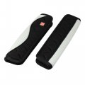 Motor Detachable Fastener Gray Black Seatbelt Cover Pad Cushion Pair 