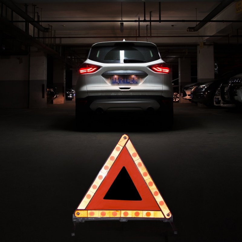 Dedc Warning Triangle Foldable Safety Triple Kit Reflector Roadside Hazard Sign Automotive Kits Symbol For Emergency With