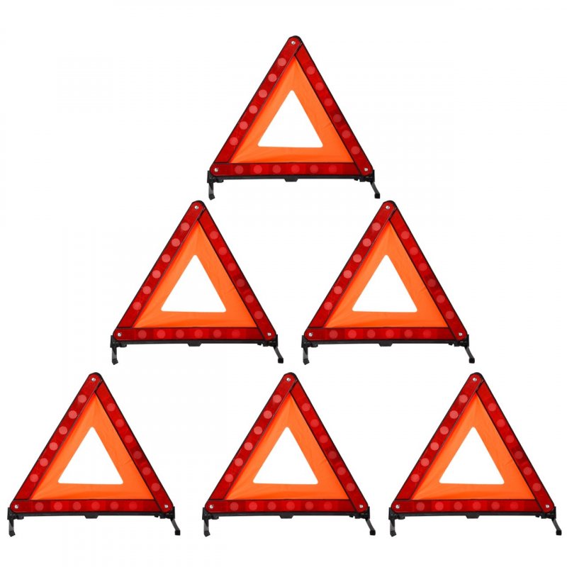 Dedc Warning Triangle Foldable Safety Triple Kit Reflector Roadside Hazard Sign Automotive Kits Symbol For Emergency With