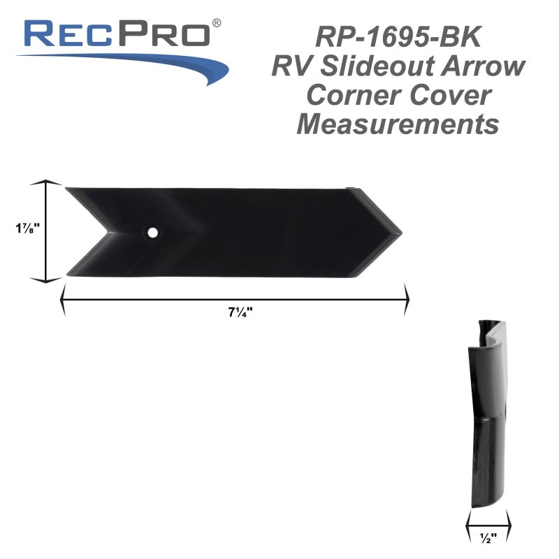 Rv Slide Out Corner Cover 7 1 4 In X 8 Rp-1695-bk Durable Uv Resistant Plastic Pack Of
