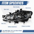 Factory Style Projector Headlight Assembly Compatible With Nissan Murano 2009-2014 Driver And Passenger Side Black Housing