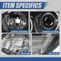 Factory Style Projector Headlight Assembly Compatible With Nissan Murano 2009-2014 Driver And Passenger Side Black Housing