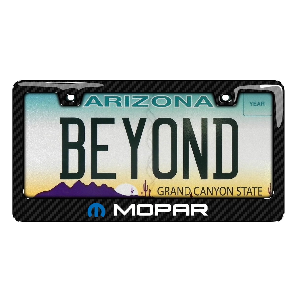 Mopar Black Real 3k Carbon Fiber Finish Abs Plastic License Plate Frame Official Licensed Universal Fit For Car Suv Truck 12 In