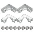 4pcs Glass Fixing Clip For 8-10mm L-shaped Combination Bracket Aluminum Alloy Reinforced Clamp Display Cabinet Fish Tank Silver 