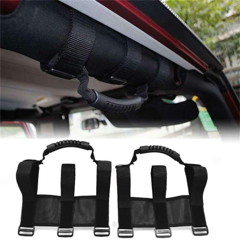 Grab Handle And Rear View High Impact Mirror For Utv Polaris Rzr Xp 1000 900 800 Fits 1 75 In Roll Bars Black Plastic