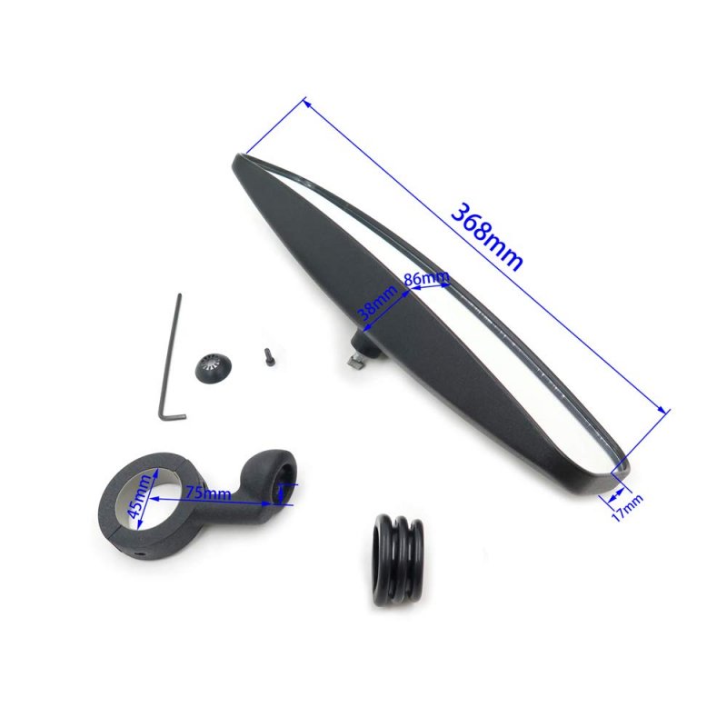 Grab Handle And Rear View High Impact Mirror For Utv Polaris Rzr Xp 1000 900 800 Fits 1 75 In Roll Bars Black Plastic