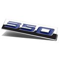 Chrome Finish Metal Emblem 350 Badge Blue Letter