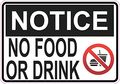5in X 3 Symbol Notice No Food Or Drink Sticker Vinyl Business Sign 