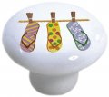 Flip Flops Ceramic Cabinet Drawer Knob Set Of 3 Knobs