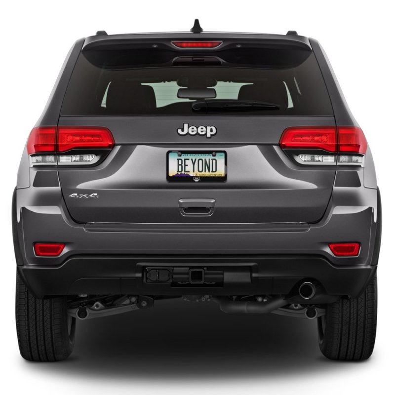 Jeep Grill Logo Outline Black Metal License Plate Frame Official Licensed 12 In X 6 Universal Fit For Car Suv Truck With Screw
