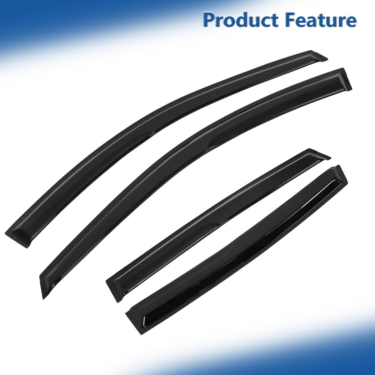 Window Visors Shade Sun Rain Wind Guard For Honda Cr-v 2007 2011 Black Plastic Side Deflectors 4 Piece Set Self Adhesive