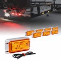 True Mods 8 Pack 2 5 In Amber Led Trailer Marker Lights With Chrome Bezel Dot Fmvss 108 Compliant Ip67 Waterproof Side For 