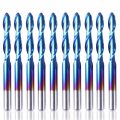Sainsmart Genmitsu 10pcs Nano Blue Coat Ball Nose End Mill Cnc Router Bits 1 8 Shank Spiral Upcut 2 Flute Set 3 175 X 17 38mm 