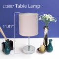 Simple Designs Lt2007-bpk Chrome Mini Basic Table Lamp With Fabric Shade Blush Pink