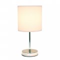Simple Designs Lt2007-bpk Chrome Mini Basic Table Lamp With Fabric Shade Blush Pink