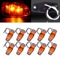 10 Pack 2 5 In Oval Trailer Led Side Marker Lights Amber Lens Clearance Identification For Truck Rv Atv And Heavy Duty Vehicle 