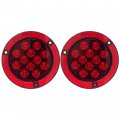 All Star Truck Parts 4 Inch Flange Surface Screw Mount Reflective Ring Bezel Red 12 Led Round Stop Turn Tail Trailer Flatbed Rv 