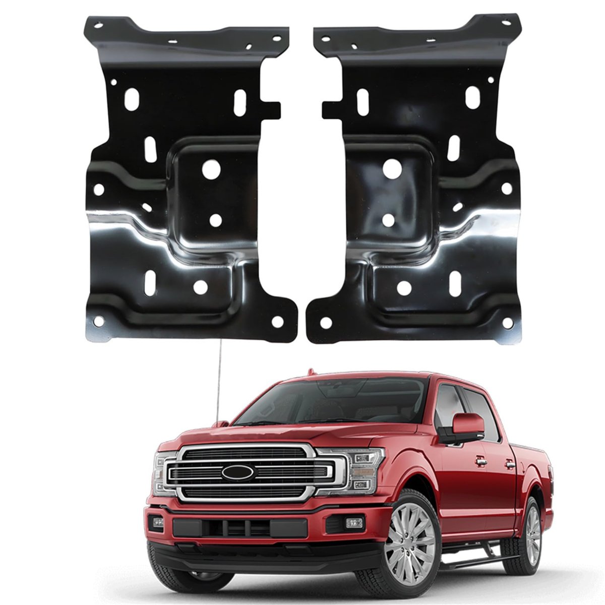 Driver And Passenger Side Front Bumper Mounting Plate Replacement For F-150 2018-2020