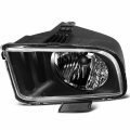 Ocpty Headlight Assembly Pair Replacement Ford For Mustang 2005-2009 Black Housing Clear Lens Driver Passenger Side
