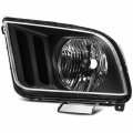 Ocpty Headlight Assembly Pair Replacement Ford For Mustang 2005-2009 Black Housing Clear Lens Driver Passenger Side