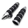 Smt- Chrome 25mm 1 Bullet Handlebar Hand Grip Rubber Throttle Boss For H-d Fat Boy Road King P N Trhb114-h-25
