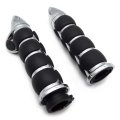 Smt- Chrome 25mm 1 Bullet Handlebar Hand Grip Rubber Throttle Boss For H-d Fat Boy Road King P N Trhb114-h-25