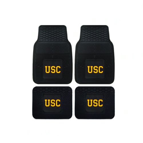 Officially Licensed Ncaa Set Of Universal Fit Front And Rear Rubber Automotive Floor Mats Usc Trojans
