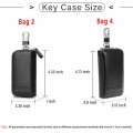 Lanma Car Key Case Holder Leather Chain Bag Remote Fob For Keychain Zipper Black