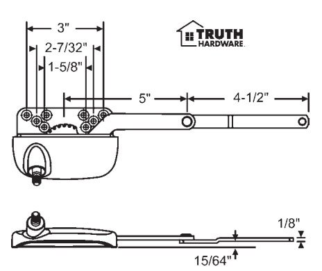 Stb Casement Window Operator Right Hand Sill Mount Dyad White Ellipse Style For Windows Opening Up To 90 Degrees Metal