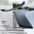 Ecotric Rear Trunk Spoiler Wing Compatible With 2014-2023 Infiniti Q50 Carbon Fiber Painted Roof Lip Jdm Style