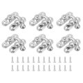 6 Pcs Vintage Lock Clasp 27 X 32mm Mini Swing Arm Latch Right Hook Hasp With Screws For Jewelry Box Suitcase Toolbox Wooden 