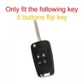 2 Pack Rubber Silicone 5 Button Flip Smart Key Fob Cover Case With Keychain For Buick Encore Lacrosse Regal And Chevrolet