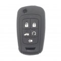 Kcpros 2pcs Black Rubber Silicone 5 Buttons Flip Smart Key Fob Cover Case Protector Keyless With Keychain For Buick Encore 