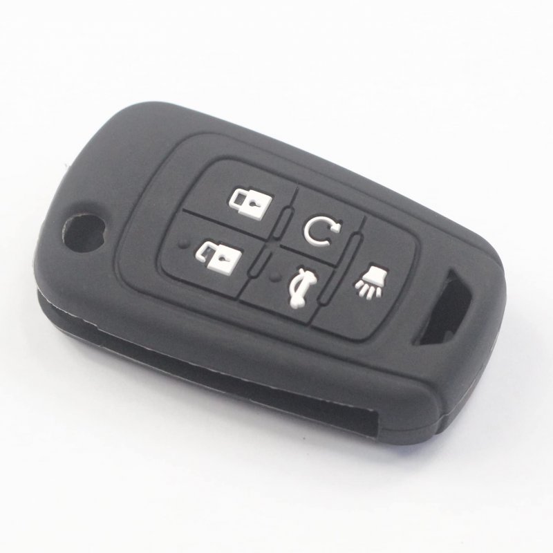 2 Pack Rubber Silicone 5 Button Flip Smart Key Fob Cover Case With Keychain For Buick Encore Lacrosse Regal And Chevrolet