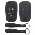 2 Pack Rubber Silicone 5 Button Flip Smart Key Fob Cover Case With Keychain For Buick Encore Lacrosse Regal And Chevrolet
