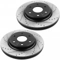 Front Drilled Slotted Disc Brake Rotor Replacement For Buick Enclave Chevy Traverse Gmc Acadia Saturn Outlook-12 80 325mm 6 