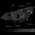 Auto Dynasty Smoked Housing Clear Corner Projector Headlight Lamps Tool Kit Compatible With Subaru Outback Legacy 10-14