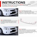 Auto Dynasty 3pcs Sti Style Car Front Bumper Lips Spoiler Wing Body Kit Compatible With Subaru Legacy 18-20 Gloss Black