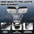 Hecasa Pair Bumper Fog Lights Compatible With 2003-2007 Chevy Silverado 2002-2006 Avalanche Lamps W Bulbs Replacement For