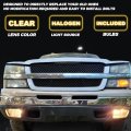 Hecasa Pair Bumper Fog Lights Compatible With 2003-2007 Chevy Silverado 2002-2006 Avalanche Lamps W Bulbs Replacement For