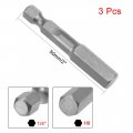 Uxcell 3 Pcs H8 Magnetic Hex Head Screwdriver Bits 1 4 Inch Shank 2-inch Length S2 Power Tools