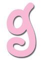 6-inch Wall Hanging Wood Letter Sweet Solid Color Light Pink G 