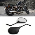 Uxcell 2pcs 10mm Thread Dia Black Motorcycle Scooter Side Rearview Blind Spot Mirror