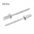 Uxcell Blind Rivets 304 Stainless Steel Pull Core Decoration 3 2mm Diameter 9mm Grip Length Close End Silver Tone 100pcs