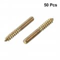 Uxcell M4 Hanger Bolts Length 1-1 8 30mm Double Headed Self-tapping Screw 4mm Wood Joint Furniture Legs 50pcs