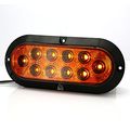 12 Pack Of Long Haul Amber 6 Oval Surface Mount Stop Tail Turn Led W Black Bezel 